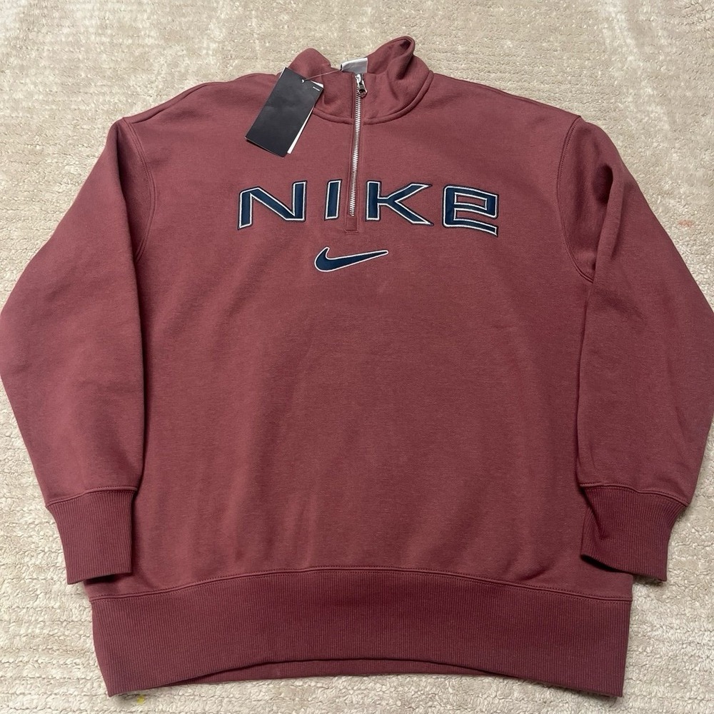 Nike Sportswear Phoenix Fleece Oversized Logo Quarter-Zip Sweatshirt size small